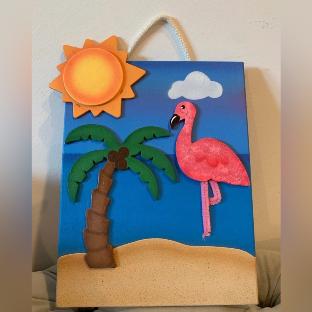 Wood Flamingo Art